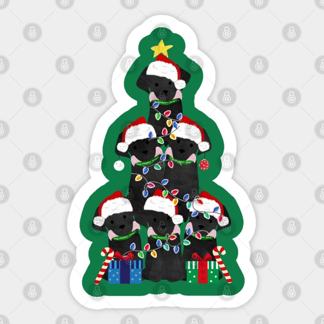 Black Lab Puppy Christmas Tree Sticker by EMR_Designs